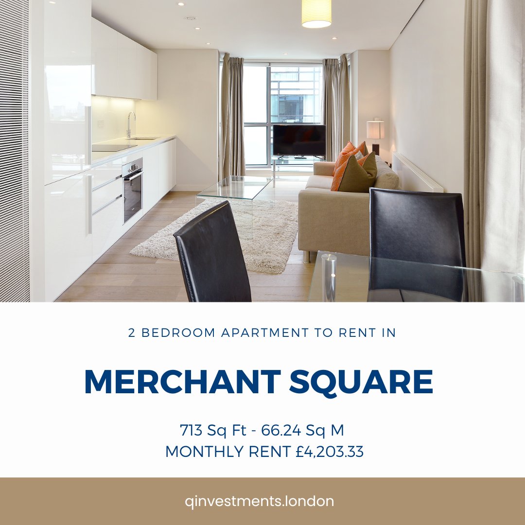 Discover the epitome of urban living in this stylish apartment! With 713 sq ft (66.24 sq m) of space and a monthly rent of £4,203.33, it's the perfect blend of comfort and affordability.

More details: qinvestments.london

#merchantsquare #paddington #mayfair #londonproperty