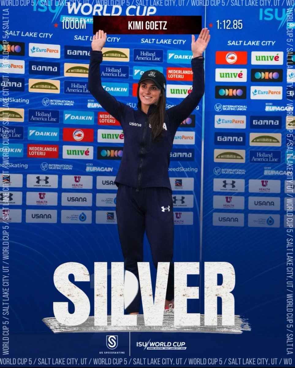 Kimi Goetz is your SILVER medalist in the 1000m!! 🔥🔥🥈