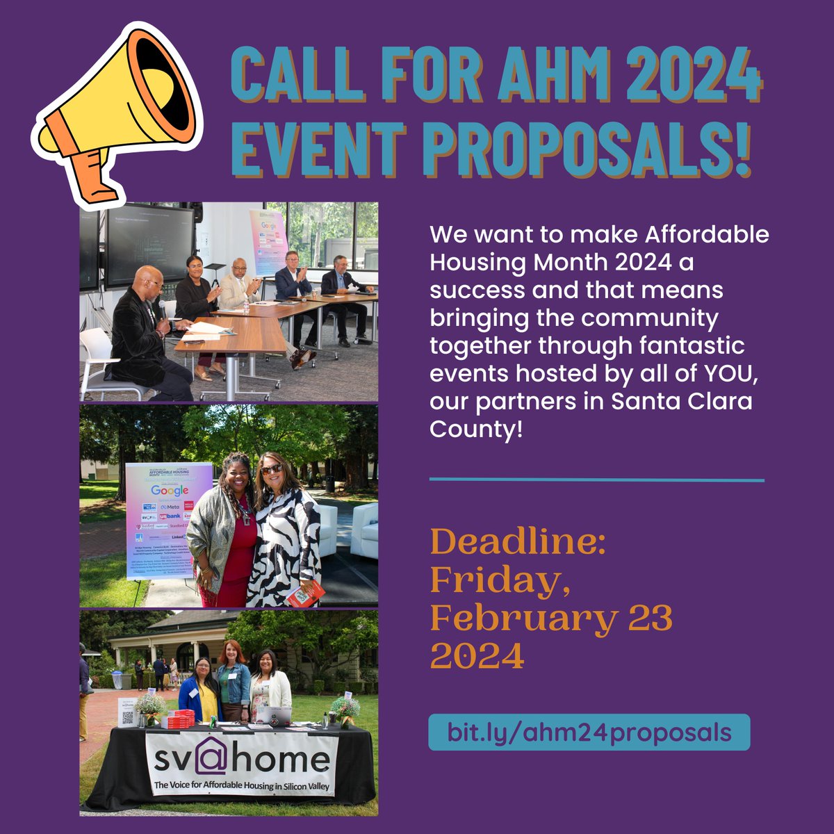 Calling all Affordable Housing Month supporters! We are currently planning Affordable Housing Month (AHM) 2024 coming up in May; we invite you to continue our shared tradition of creating a diverse and impactful month of programming. Learn more: bit.ly/ahm24proposals #AHM2024