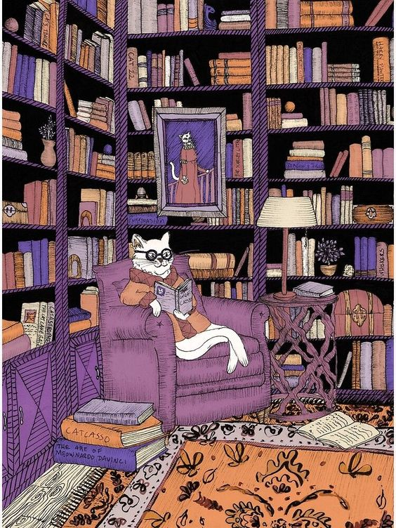 marysia_cc's tweet photo. The Cat's Library by ECMazur (Canadian) https://t.co/VhfwHlllz7