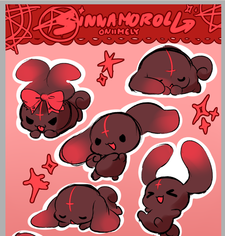 Okay so imagine sanrio characters.. but hell versions!!

call it SINrio??