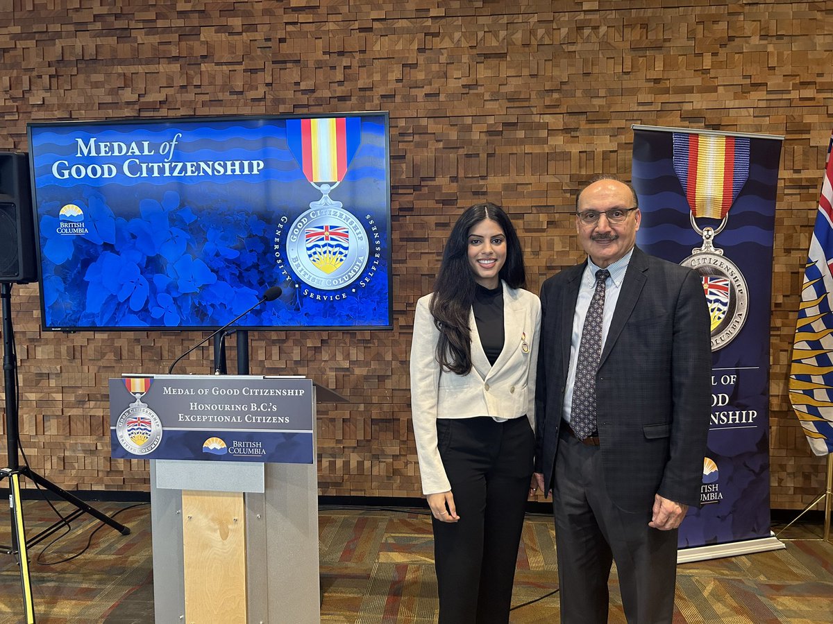 I was honoured to attend the BC Medal of Good Citizenship ceremony. @NavjitKaurMoore — president of the Fraser Valley East chapter of Crohn’s and Colitis Canada, Chair of the Gutsy Walk, and a volunteer at Fair Haven Homes — was one of its recipients. Congratulations to all!🏅