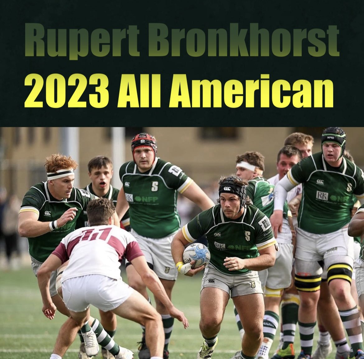 Congratulations to Rupert Bronkhorst on being selected as a 2023 National Collegiate Rugby All-American! #rollsaints #siena #rugby