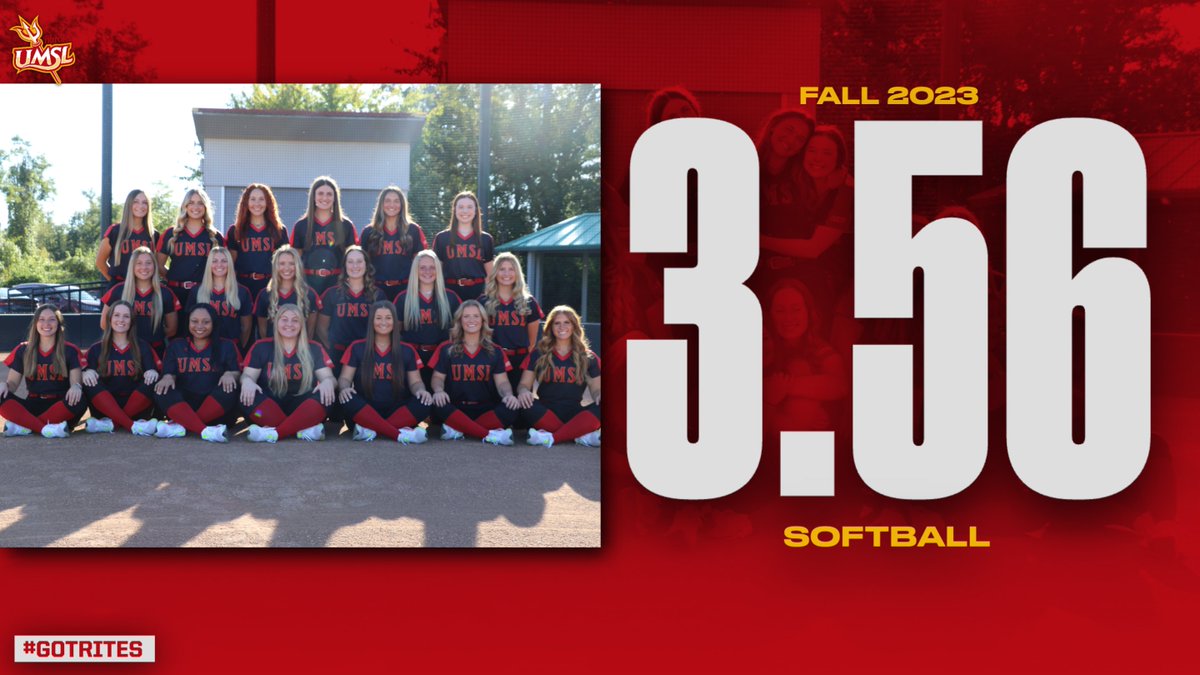 UMSLSoftball's tweet photo. 5 players with a 4.0 and a fall team GPA of 3.56 these girls are working hard on the field and in the classroom!
#gotrites #umsl https://t.co/cVkCSmSDsv