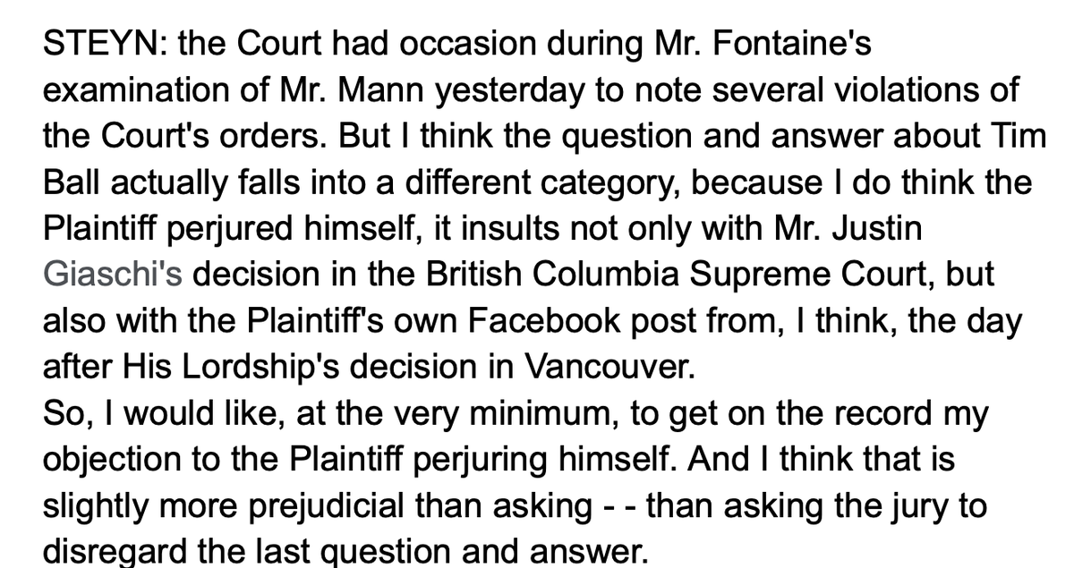 .Steyn accuses Michael Mann of committing perjury in his defamation trial. Accused of lying about losing Tim Ball defamation case in Canada
@MarkSteynOnline  #TrialoftheCentury #HockeyStick