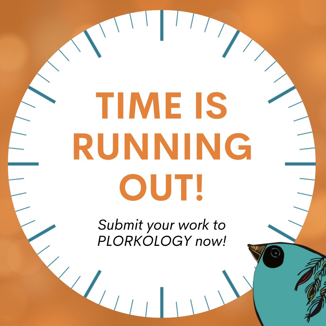 Hey artists and writers‼️Submissions for Plorkology 2024 ends NEXT WEEK on February 1st!

📖 We want to see your fiction, nonfiction, poetry, and art! 🌐 Learn how to submit here: plorkpress.wordpress.com/submit

#writingcommunity #callforartists #callforwriters #opensubs #litmags