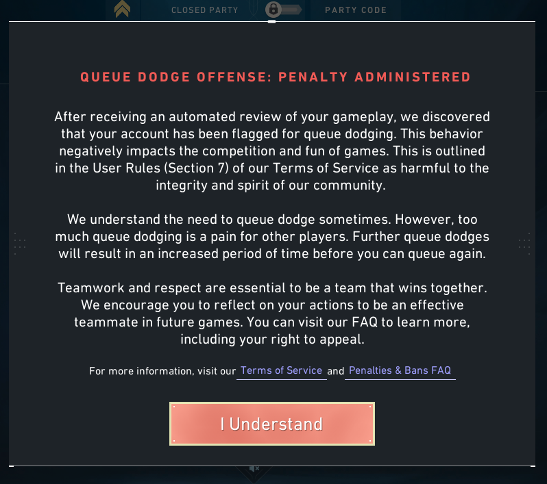 i am sorry <a href="/VALORANTar/">VALORANT // Arabia</a> that i need to dodge and cause pain to other players that curse and instalocks 4 duelist on my queue due to my bad behavior i really apologies that i wanted to save my mental and sanity, thank you