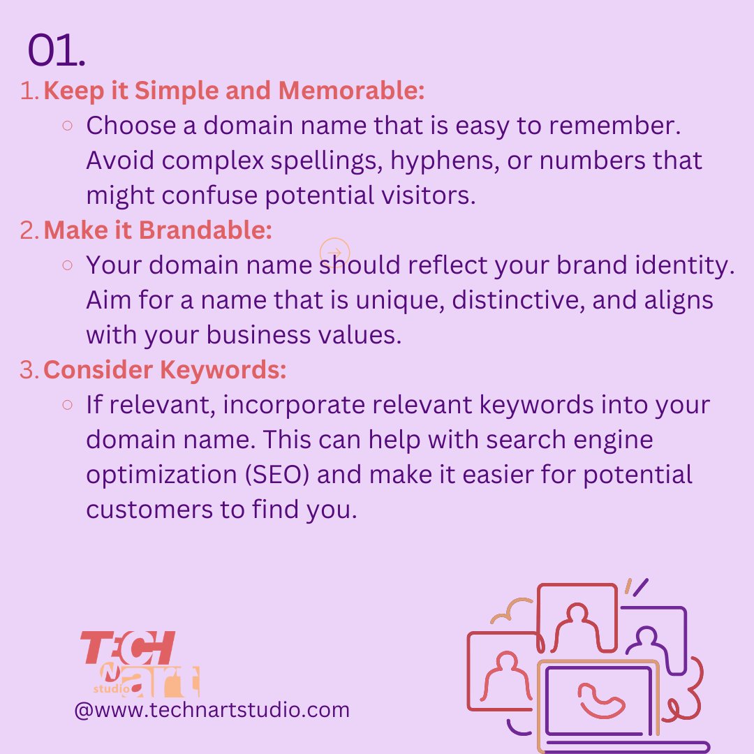 technartstudio's tweet photo. Choosing the right domain is vital for your business. It's your online identity, shaping first impressions and enhancing brand recall. Let's make your digital presence remarkable from the start! 🌐✨PART-1 https://t.co/p71CEOeFEw