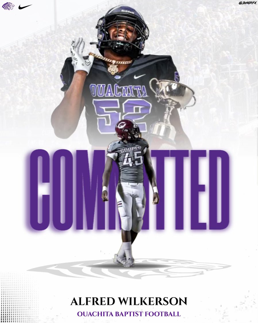 Excited to announce that I will be continuing my academic and athletic career at @OuachitaFB @coachbryen @CooperBulldogs @CoachCastorena @CoachReynolds23 @recruitgrfx
