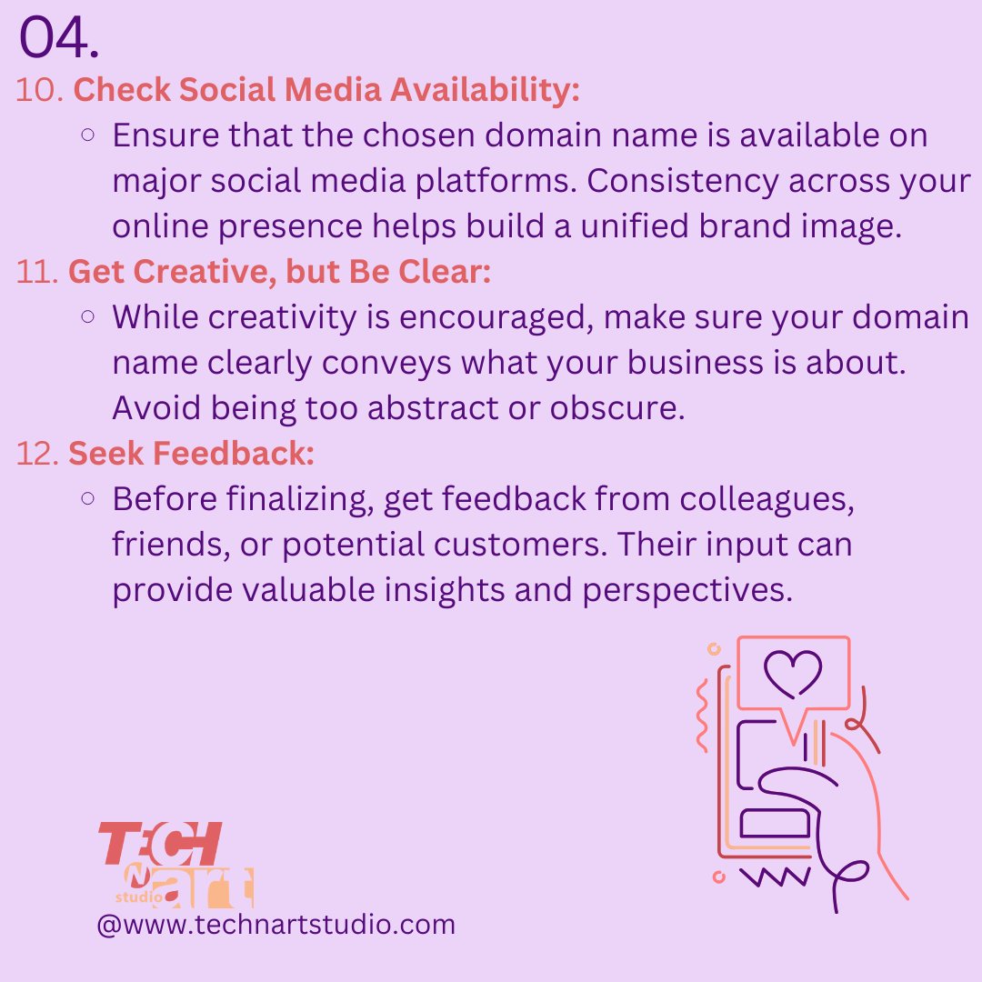 technartstudio's tweet photo. Choosing the right domain is vital for your business. It's your online identity, shaping first impressions and enhancing brand recall. Let's make your digital presence remarkable from the start! 🌐✨PART-2
#design #studio #digital #marketing #agency #digitalagency #creatives https://t.co/3G6EhPB9Lp