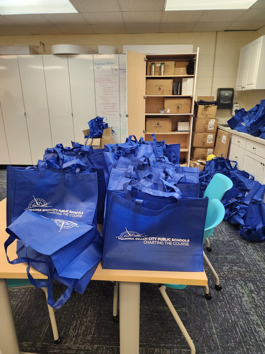 PGIVBCPS's tweet photo. Not sure what everyone else is doing on this Friday afternoon but at @PGIVBCPS, we are preparing swag bags and setting up for the Professional Learning for Assistants Day on Tuesday! Excited for #VBPLAD! Hope to see lots of our @vbschools teacher assistants there! https://t.co/Yl1a5KCO7k