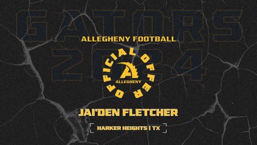 After some amazing conversations with @CoachHanhold and @Coach_Layer I’m blessed to have received an offer from @AlleghenyFB ! #GoGators @RecruitHeights @MarkHum7
