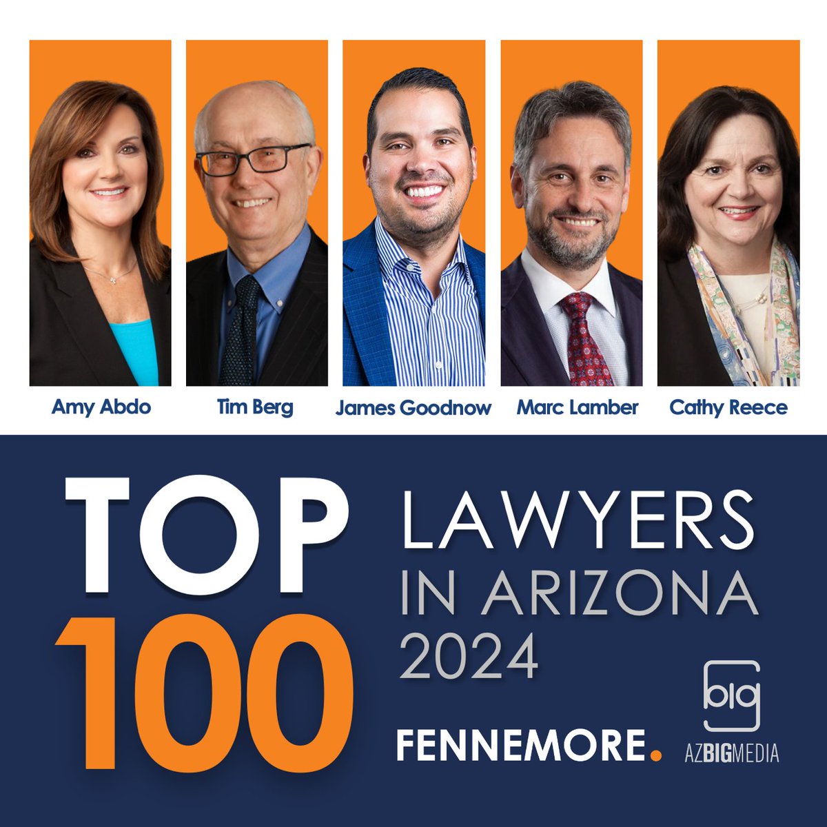 Big news! Five Fennemore attorneys were listed on AZ Big Media's 2024 Top 100 Lawyers in Arizona!
Click here to read more about their skills: ow.ly/5By150Qv1hz

#TopLawyers #AZBigMedia #Arizona #Fennemore #LegalProfessionals