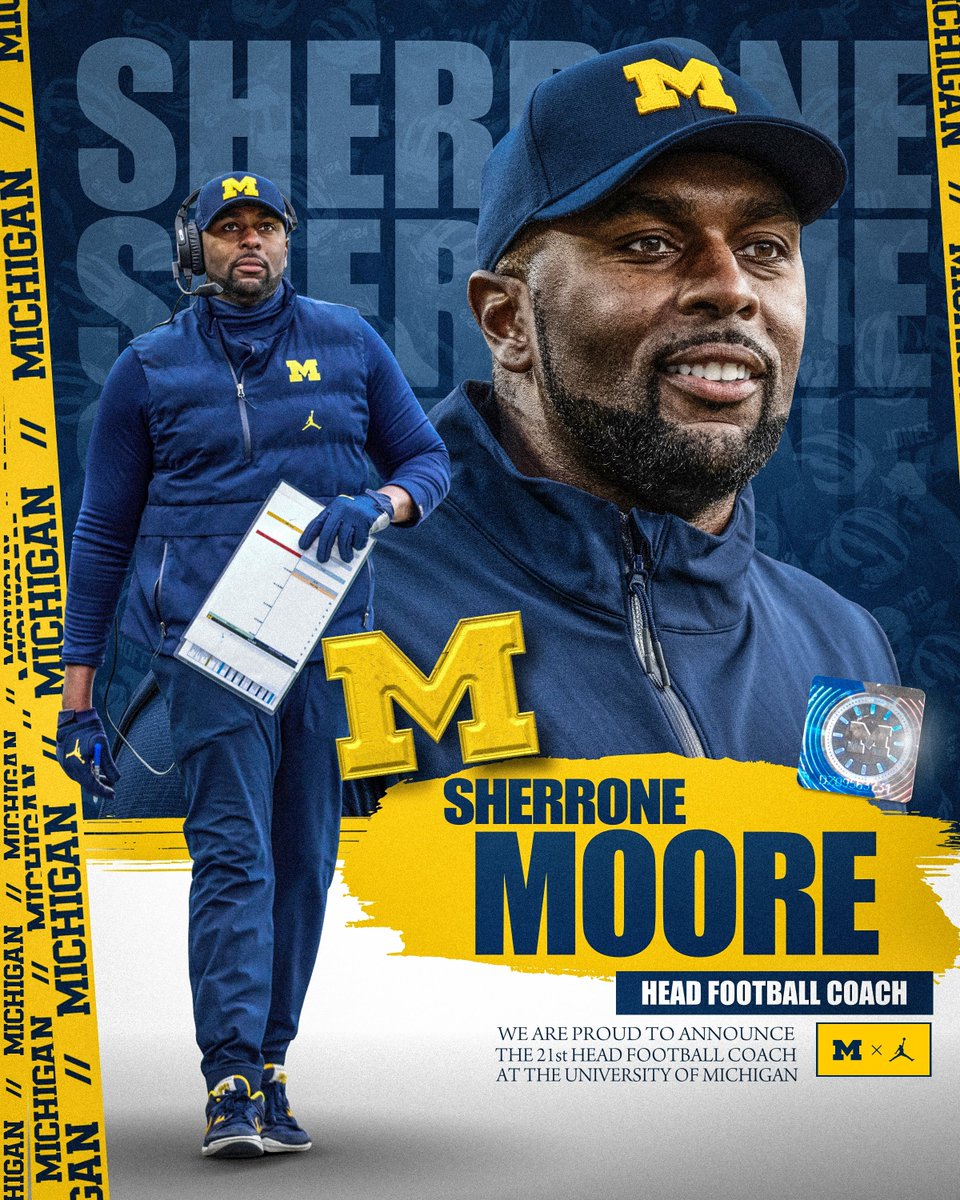 Moore wins. Moore championships. Moore SMASH! @Coach_SMoore Named Michigan’s Head Football Coach » mgoblue.com/coachmoore #GoBlue