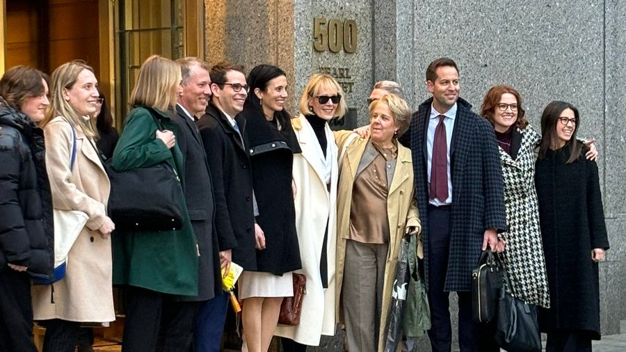 What a photo. E. Jean Carroll standing with her fabulous team of lawyers who did so well in sharing the truth &amp; pushing back against Donald Trump after a jury ordered him to pay $83.3 MILLION. From all of us: THANK YOU, E. Jean Carroll, for showing what courage looks like. Hero.