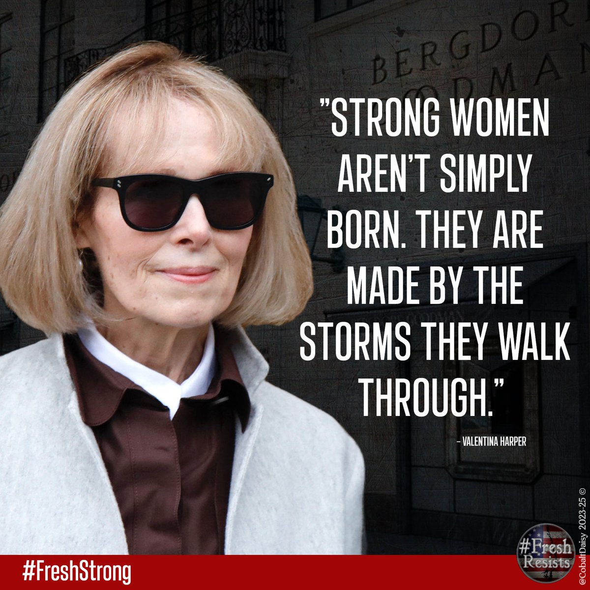We only get strong by walking through storms and fire. #StrongWomen will hold Trump accountable. 

The verdict is in:
Emotional harm - $7.3M  
Reputation damage - $11M  
Punitive charges - $65M  Total - $83.3M

#FreshStrong #EJeanCarroll #TrumpIsALoser