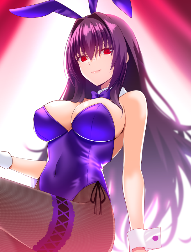 スカサハ(Fate) ,刺し穿つバニー 「Boothで出してる色紙のバニースカサハ師匠。あ～～～師匠可愛いよ師匠強くてかわ」|えんご@skeb受付中のイラスト