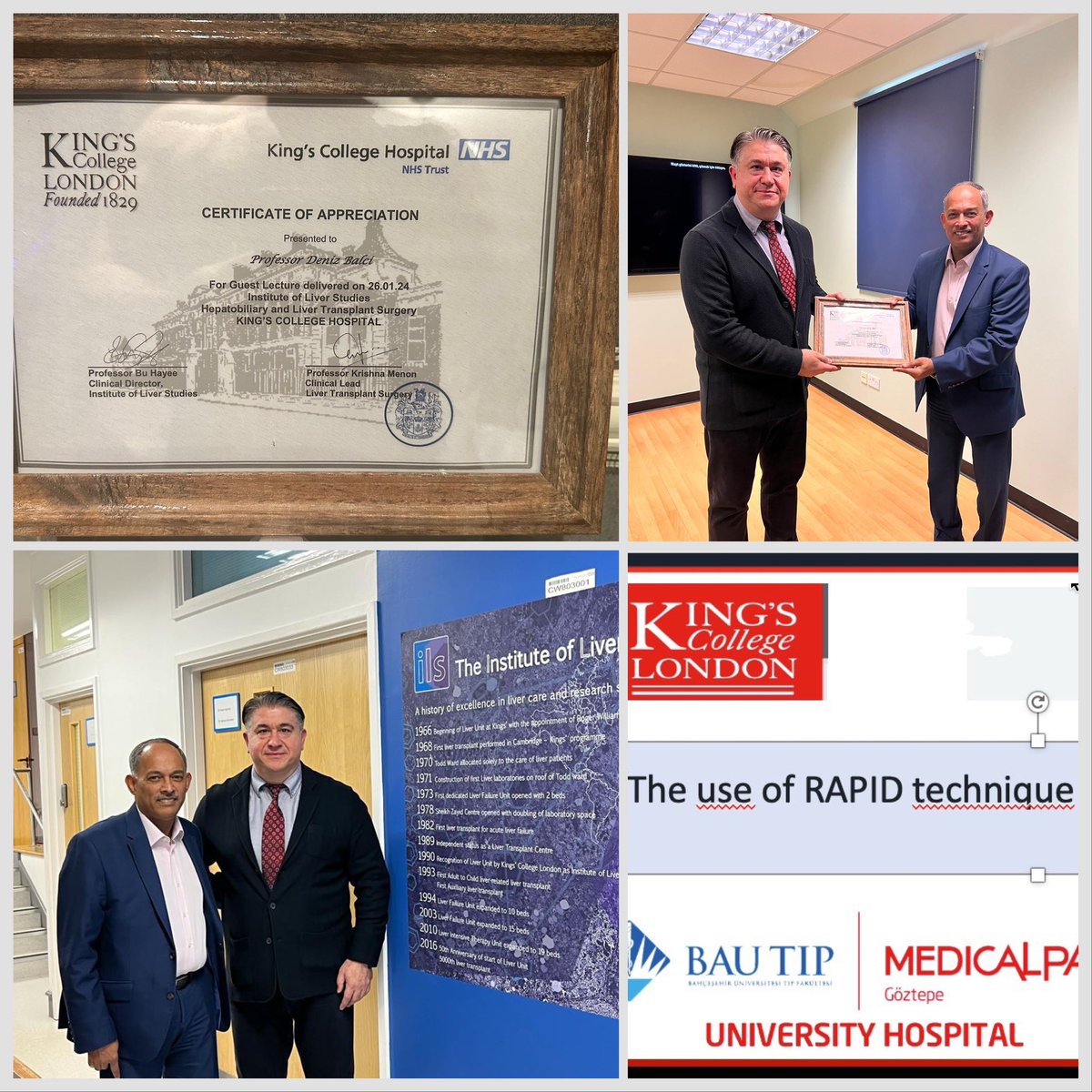 Great pleasure to visit and honor to give Grand Rounds talk on Living Donor Liver Transplantation and Rapid Procedure at @KingsCollegeLon . Thanks for the invitation Prof. Krish Menon.