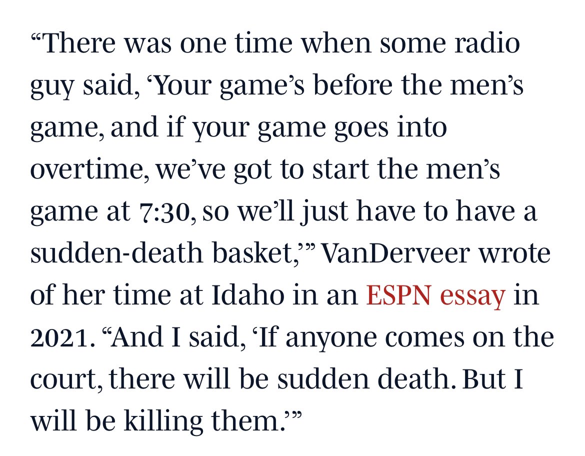 I’ve read a lot of great Tara VanDerveer anecdotes over the past few weeks, but this one takes the cake. si.com/college/2024/0…