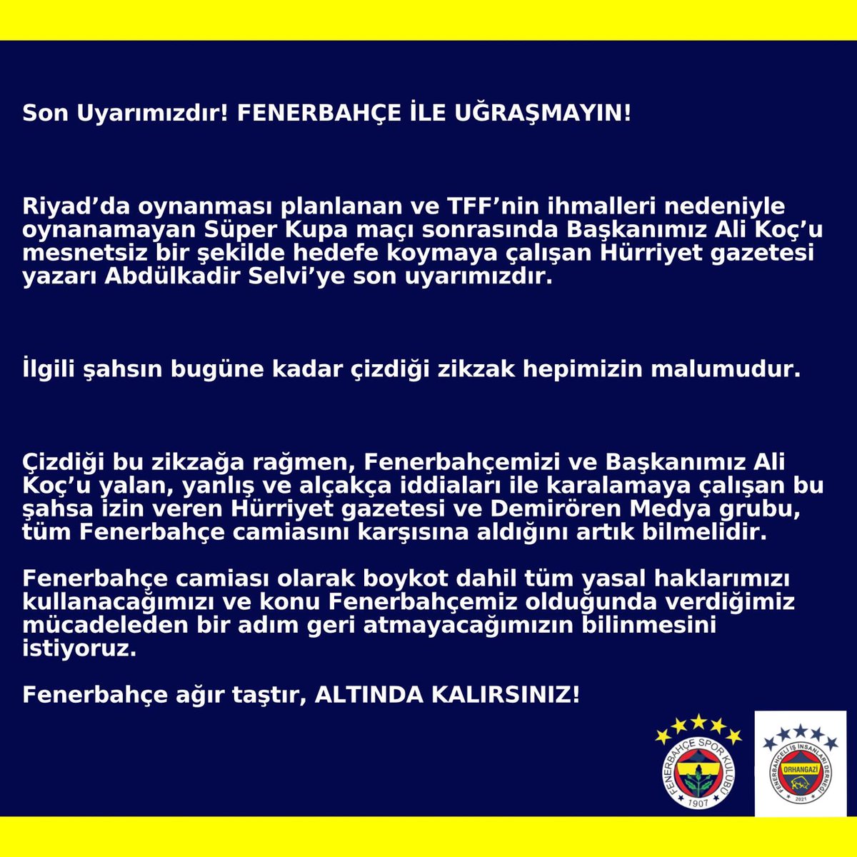 Son uyarımızdır
