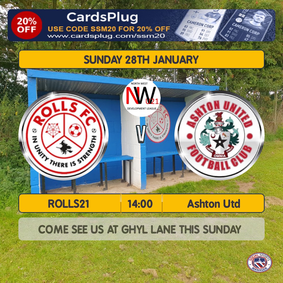 UdrFc's tweet photo. Our 21 take on Ashton Utd at rolls this Sunday , last meeting was  close game https://t.co/z5pFTBINVl