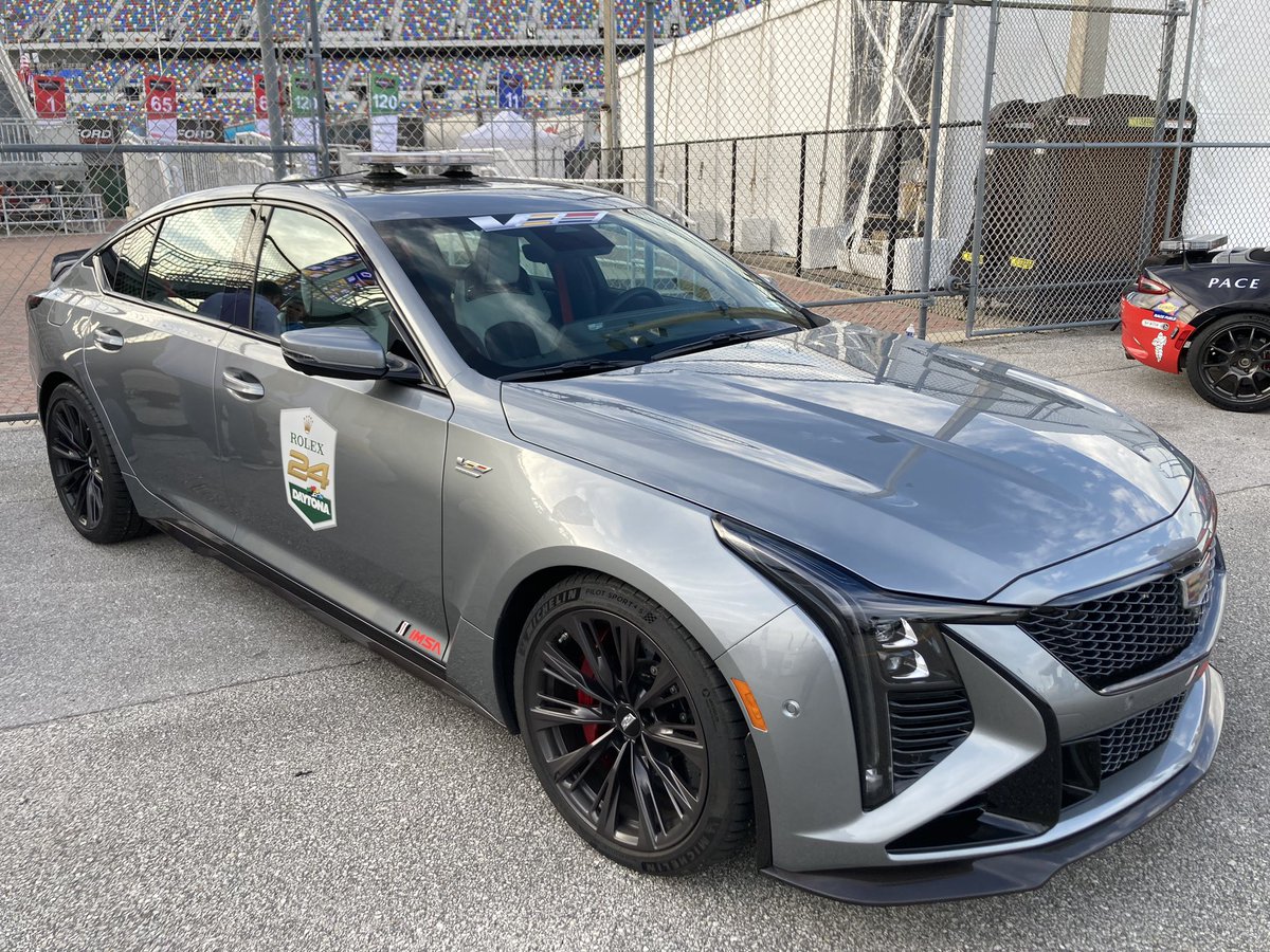 The Cadillac CT5-V Blackwing <a href="/IMSA/">IMSA</a> safety car here at Daytona is repping the <a href="/Lions/">Detroit Lions</a> <a href="/Automotive_News/">Automotive News</a>
