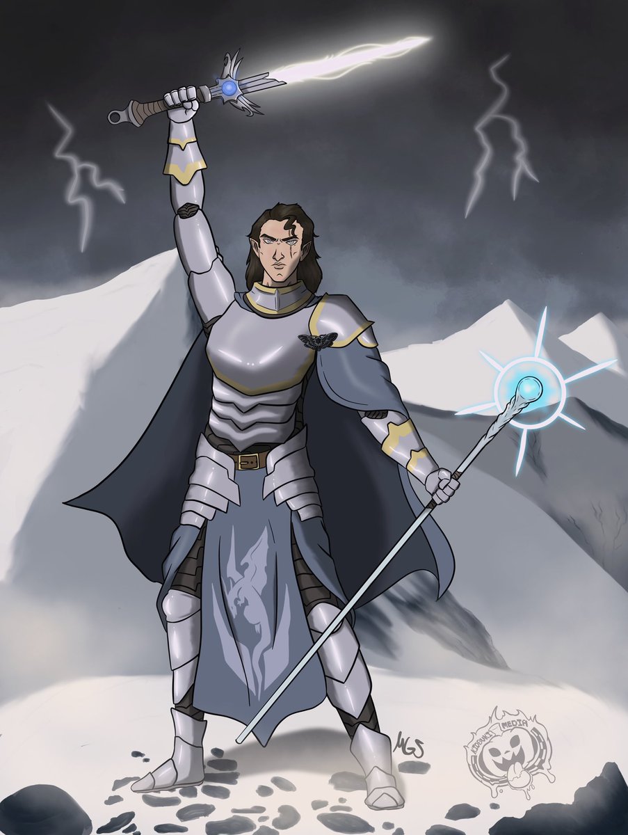 Here’s another D&D Character piece, from the same Curse of Strahd campaign. His name is Lord Darcassian Zepharov, once an Oathbreaker now resworn to protect his home. #oc #art #digitalart #DnDcharacter #ArtistonTwitter