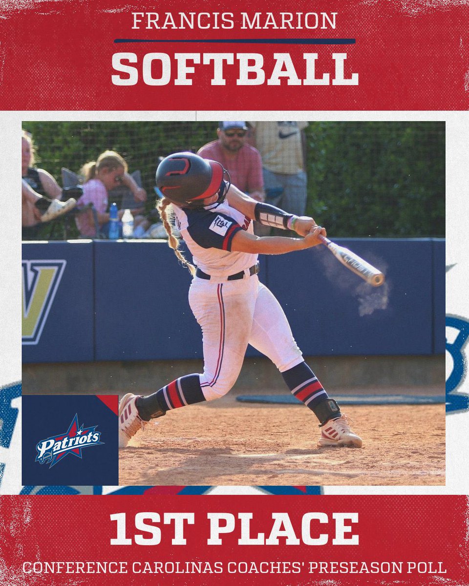 It’s timeee 🥳

❗️Your Francis Marion softball team starts the season off ranked 1st in the Conference Carolinas Preseason Polls ❗️ #SwampEm #GoPatsGo