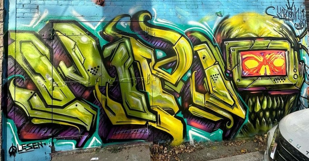 <a href="/CROver9000/">CROver9000.eth ⁽(Θ Θ)⁾🐦‍⬛</a> <a href="/ArtofNickTaylor/">ᖇ.ᗪᛤGG 🟠 NFTARMY</a> Last wall I did , bought a bunch of paint right after , waiting for it to get a lil warmer lol