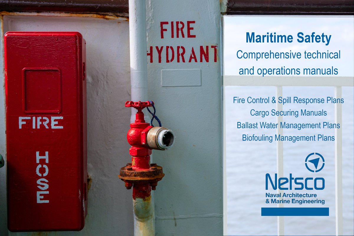 NETSCoUS's tweet image. NETSCo is committed to safety! Our technical and #operationsmanuals range from #firecontrol and spill response plans to cargo securing manuals and #ballastwatermanagement plans. Consulting services include damage surveys, fleet optimization analysis, and regulatory assessment.