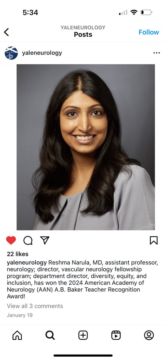 So proud of my friend and colleague! @ReshmaNarulaMD @YaleNeuro @YaleNeurons @YaleMed