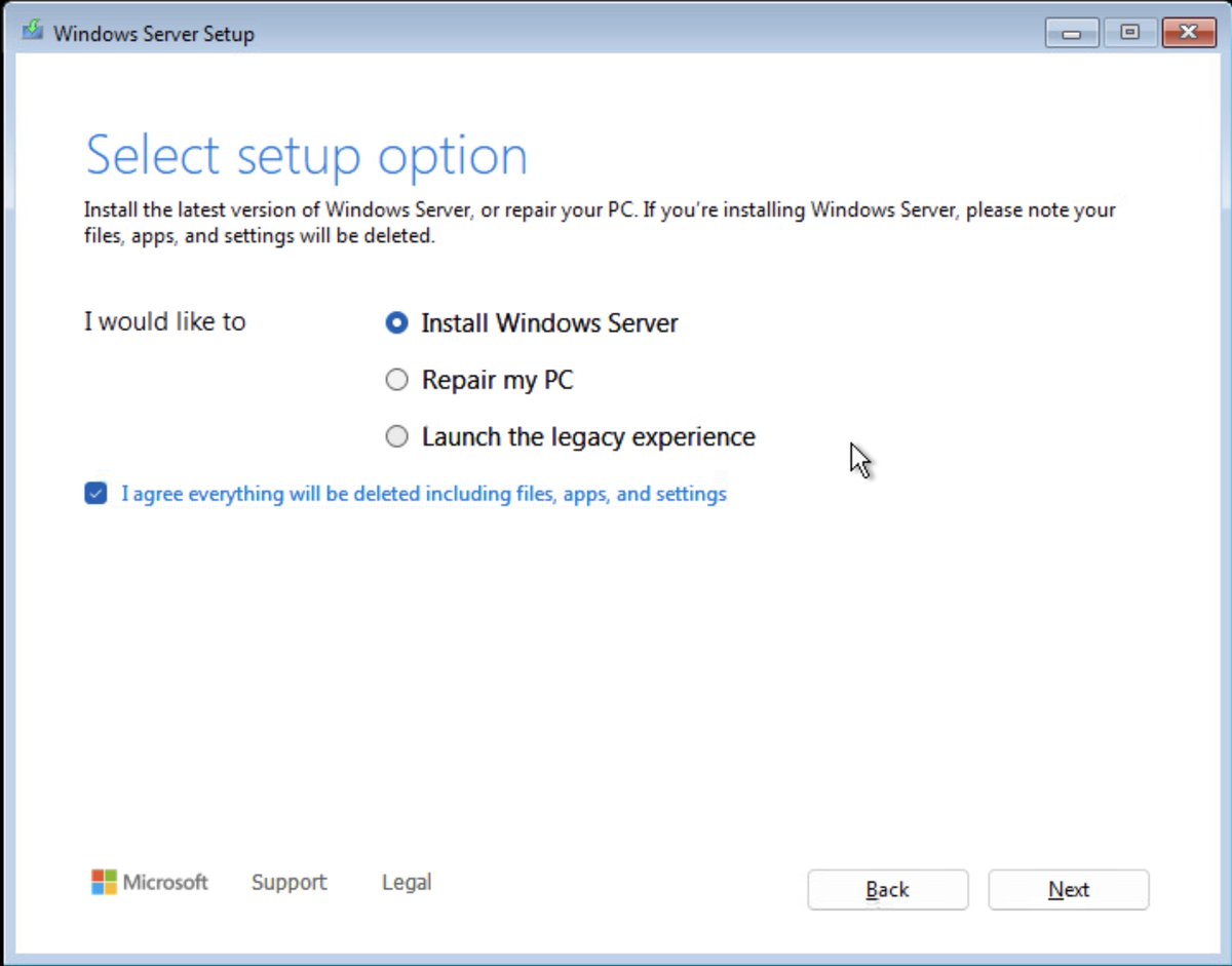 archynet's tweet photo. What is Launch the legacy experience ? NT4 ? #Windows2025 :D https://t.co/oVjDEg5Dy6