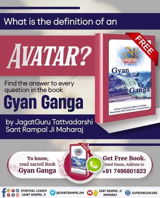 jodhpurLD1's tweet photo. #GodMorningSaturday
🏞🏞
What is the definition of an Avatar. To know, Download the official App "Sant Rampal Ji Maharaj App" and must read the sacred book 📖  Gyan Ganga by JagatGuru Tattvadarshi #SantRampalJiMaharaj https://t.co/RAcVHqX6WQ