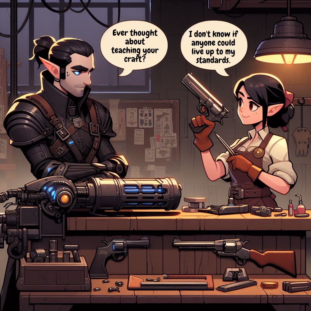 MrFiulo's tweet image. In the world of craft, standards are everything. Who will rise to meet them? 🛠️🌟📐

See more: comics.fiulo.com/tags/single/

#comic #shadowrun #magic #cyberpunk #ai