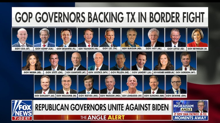 The list of GOP governors backing Texas is growing! Gov Kristi Noem of South Dakota even offered to personally bring more razor wire!