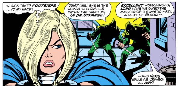 MarvelADay's tweet photo. #Def5 #MarvelADay A girl can't go down an alley in 1973 NYC without getting accosted by hooded hoodlums, although to be fair these guys seem to have a grudge and are not just random thugs. They learn the folly of misgendering this female fury! PMB https://t.co/weNjkV6cGb