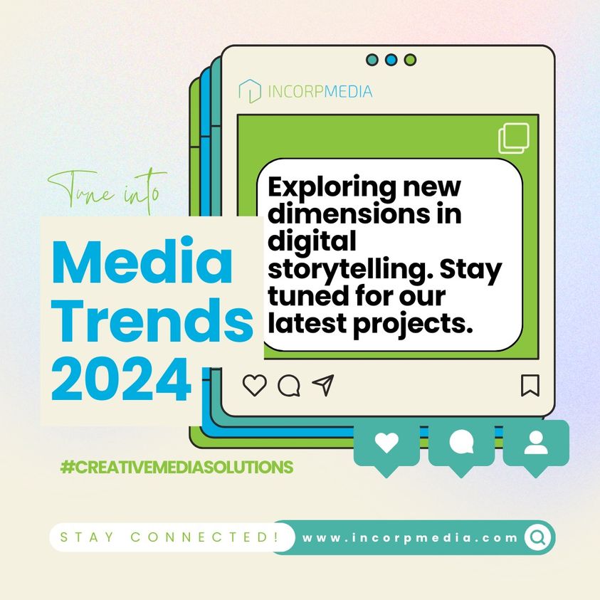 Dive into the future of media with Incorpmedia. Your portal to innovative digital storytelling is here. 🌐✨ #MediaEvolution
#MediaTrends2024 #DigitalStorytelling #Incorpmedia #CreativeMediaSolutions #StayConnected #InnovationInMedia #TechTrends #MediaFuture #DigitalNarratives