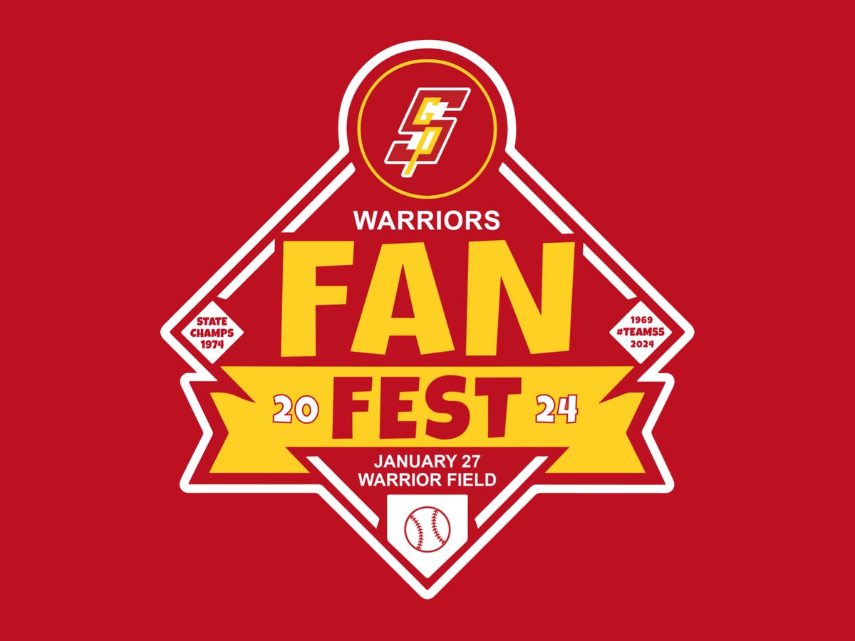 SGPBaseball's tweet photo. 🚨TOMORROW🚨
Come see us tomorrow at #FanFest24!
2024 Warriors Fan Fest
Saturday, January 27th
10am-3pm
- Free Entry
- Live DJ & Music
- Concessions
- Raffles & Giveaways
- Photo Opps
- Cheyannes Performance
- Meet the 2024 Players
- And More…
#WTID | #TEAM55 https://t.co/1sF8pwkKPf