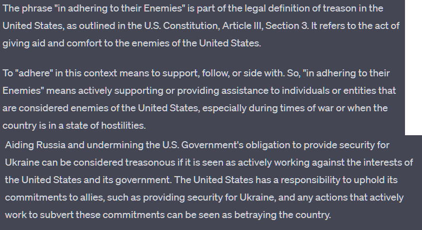 CrushPutinNow's tweet photo. @CaptFreneyNAFO @RpsAgainstTrump @GlasnostGone Based on this AI research how many MAGA neo-communists are guilty of treason and have betrayed America and her allies? #ShitTons https://t.co/l69k6PjFRO