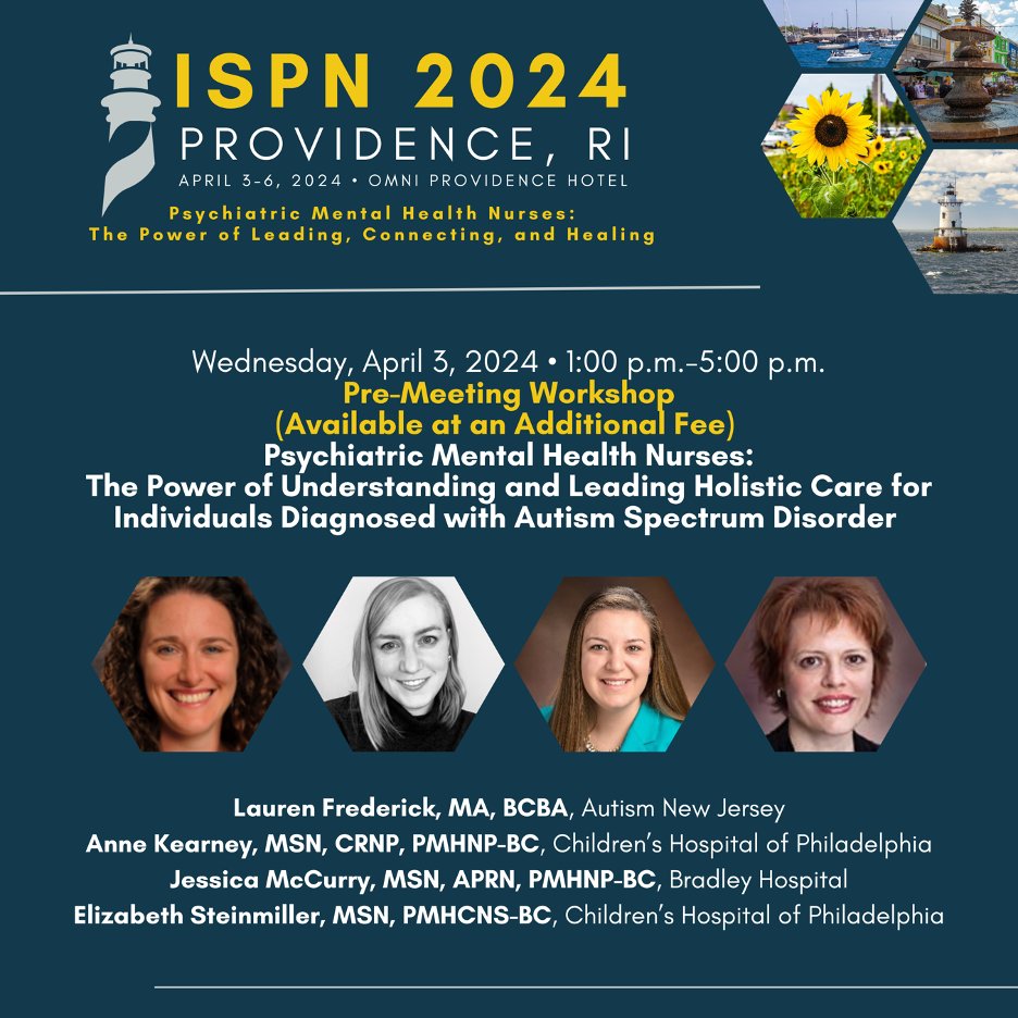 ISPN Annual Conference goers, take advantage of this impactful Pre-Meeting Workshop led by four industry experts in Autism Spectrum Disorder. The conference is April 3-6, 2024 at the Omni Hotel, Providence, RI. ispn-psych.org/assets/2024_Co… vimeo.com/user133926079/… @ispnconnect