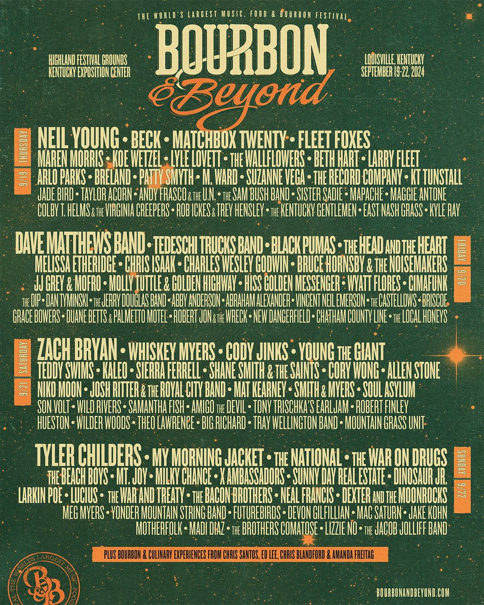 Louisville! We’re so excited to be headed your way this fall for the @BourbonNBeyond festival 🥃🤘Tickets are on sale now at bit.ly/bourbon2024