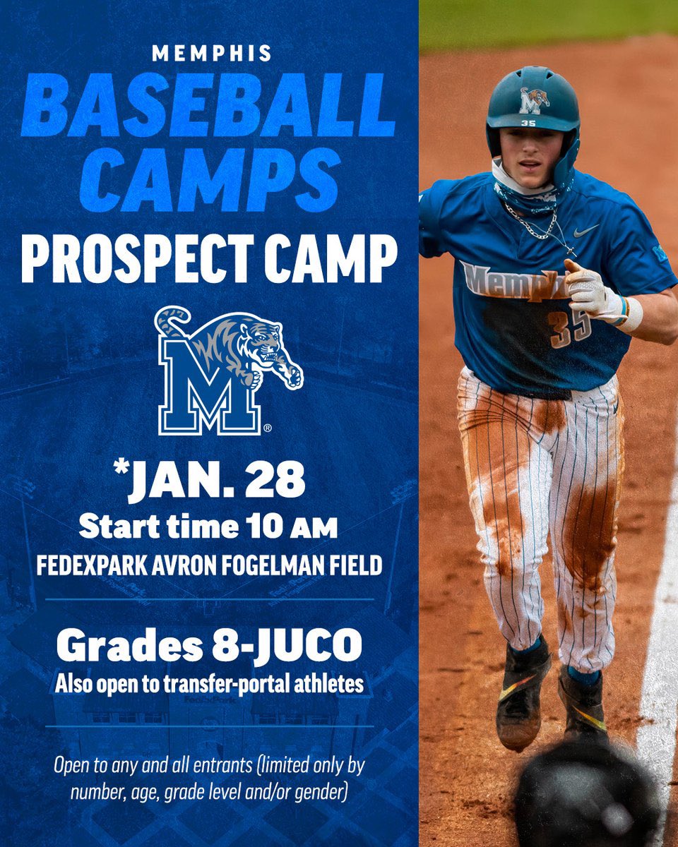 Time is running out to sign up for this Sunday’s camp!

Sign up now to avoid late fee ⬇️
🔗 memphisbaseballcamps.com