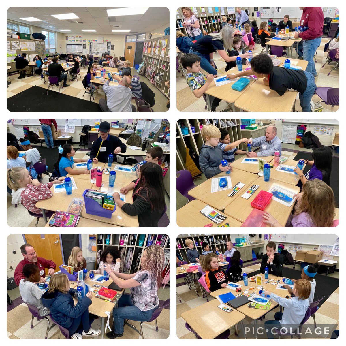 MrsPartlow3's tweet photo. Today our amazing @AdoptAClass partners @AkersSolutions connected our learning to real life! We found the area of the box that we needed to package a water bottle. Then, built the boxes &amp; decorated them to successfully market our product! #MiddieRising @Wildwood_Tweets 💜 https://t.co/vA8xfuDJrS