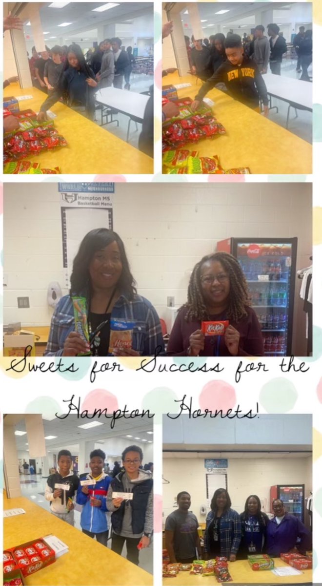 Hampton Middle School (@hamptonms_hcs) on Twitter photo Congrats to our scholars who received their Golden Tickets ๐to receive their sweet treat at todayโs Sweets for Seven. Good job passing all 7 of your classes ๐on your report cards. #hornetspirit #pbis <a href="/LoriHuston_07/">Lori Huston</a> <a href="/drwilliams08/">Dr. Lydia Williams</a> <a href="/drseanbethune/">Sean Bethune, Ed.D</a> <a href="/betina_bryant/">Betina Bryant</a> <a href="/JenBrownHCSTOTY/">Jennifer Brown</a> Congrats to our scholars who received their Golden Tickets ๐to receive their sweet treat at todayโs Sweets for Seven. Good job passing all 7 of your classes ๐on your report cards. #hornetspirit #pbis <a href="/LoriHuston_07/">Lori Huston</a> <a href="/drwilliams08/">Dr. Lydia Williams</a> <a href="/drseanbethune/">Sean Bethune, Ed.D</a> <a href="/betina_bryant/">Betina Bryant</a> <a href="/JenBrownHCSTOTY/">Jennifer Brown</a>