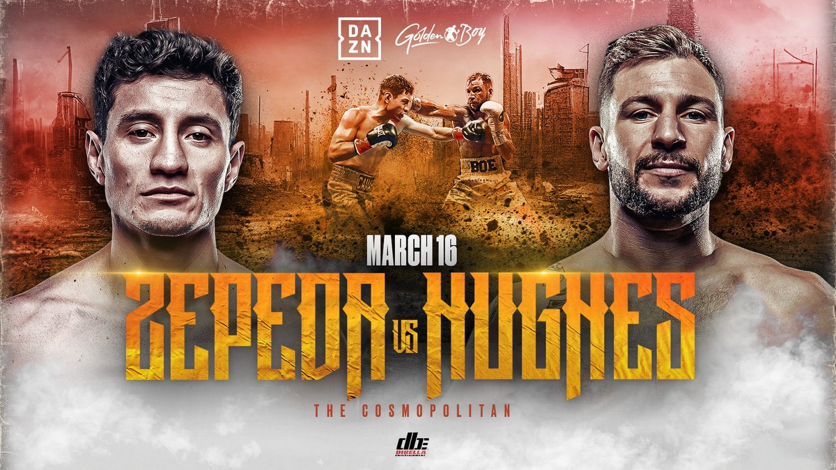 Britain's @BoxerMaxiHughes returns Stateside March 16 to face William Zepeda in a double lightweight world title eliminator for the @WBABoxing and @IBFUSBAboxing, live from Las Vegas on @DAZNBoxing. @DiBellaEnt @GoldenBoyBoxing #ZepedaHughes #boxing