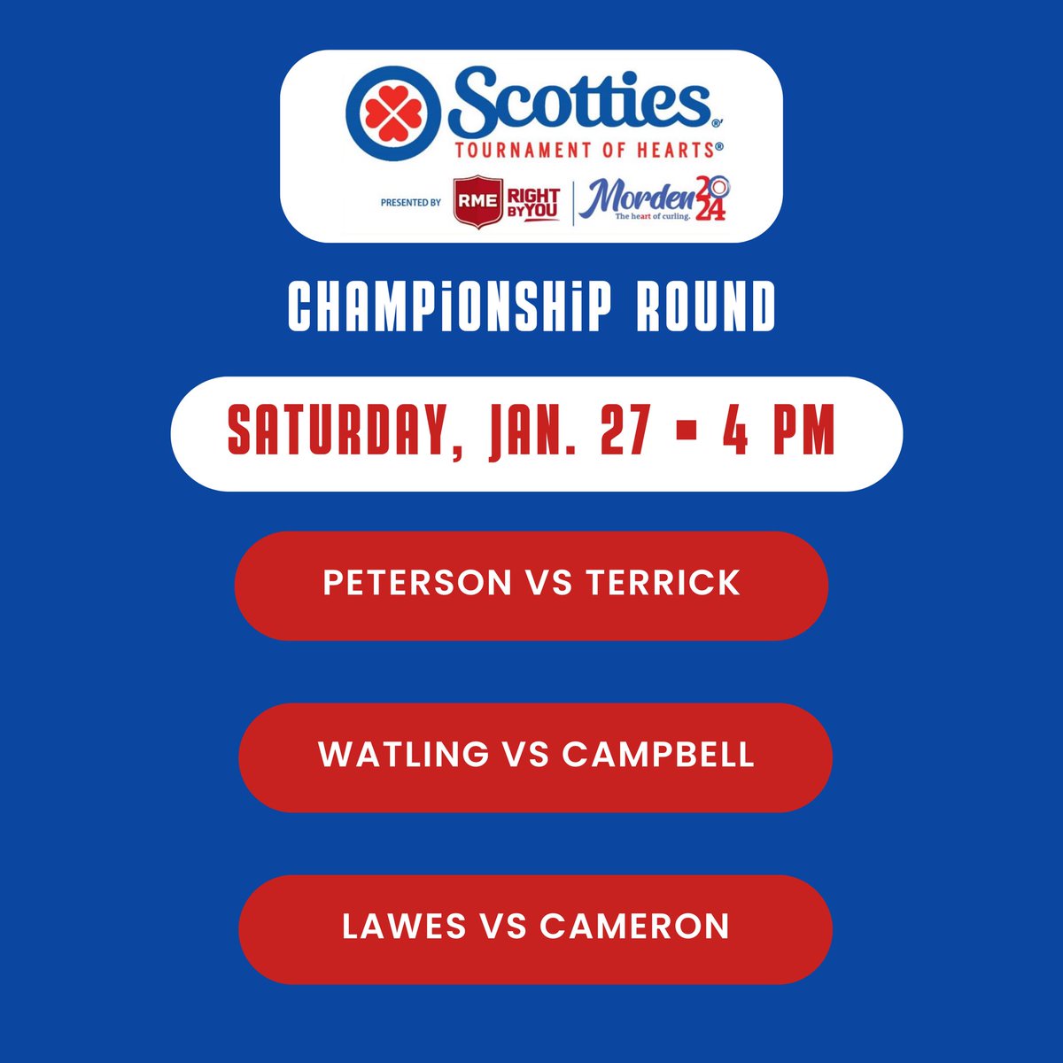 curlmanitoba's tweet image. Here are your final standings at the 2024 Manitoba Scotties Tournament of Hearts! 🥌 

Lawes, Peterson, Watling, Cameron, Campbell &amp;amp; Terrick will move onto the Championship Round beginning tonight at 6:30. Swipe to check out the draws for tomorrow. The action is heating up! 🔥