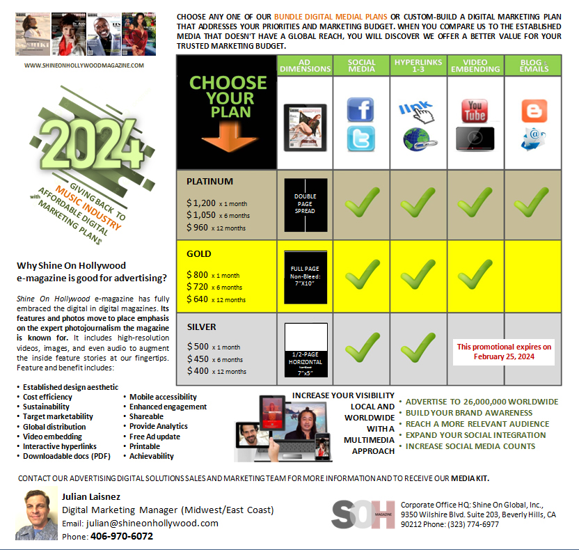 ATTN MUSIC PROFESSIONALS, SOHM'S TOP MUSIC INDUSTRY MARCH 2024 ISSUE IS ACCEPTING MUSICIANS, ARTISTS, AND THE MUSIC INDUSTRY TO BE FEATURED AND EXPOSED TO 26.6 MILLION READERS WORLDWIDE! SOHM is your only platform for providing the best value for your trusted marketing budget.