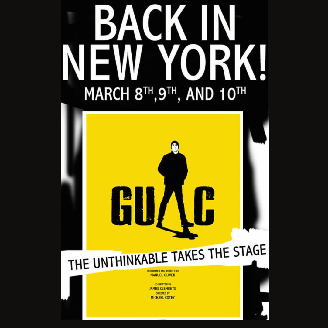 GUAC will open United Solo Festival Spring! Named United Solo’s BEST PRODUCTION of its Fall festival, GUAC will open the festival run for three nights only - March 8, 9, & 10, 2024. Tickets on sale soon! Sign-up to be the first to know when: enoughplays.com/guac