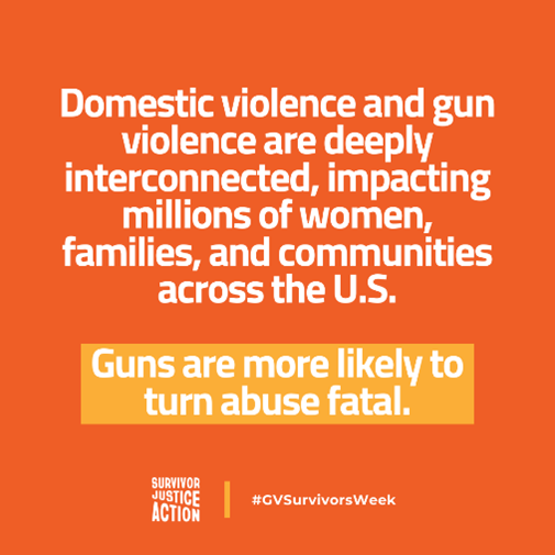 #GVSurvivorsWeek may end, but our fight doesn't! Domestic violence and gun violence are intertwined, impacting lives. As we are watching the U.S. vs. Rahimi case, stand up for survivors' rights and justice NOW! Learn more: sjaction.org #SurivivorJusticeAction