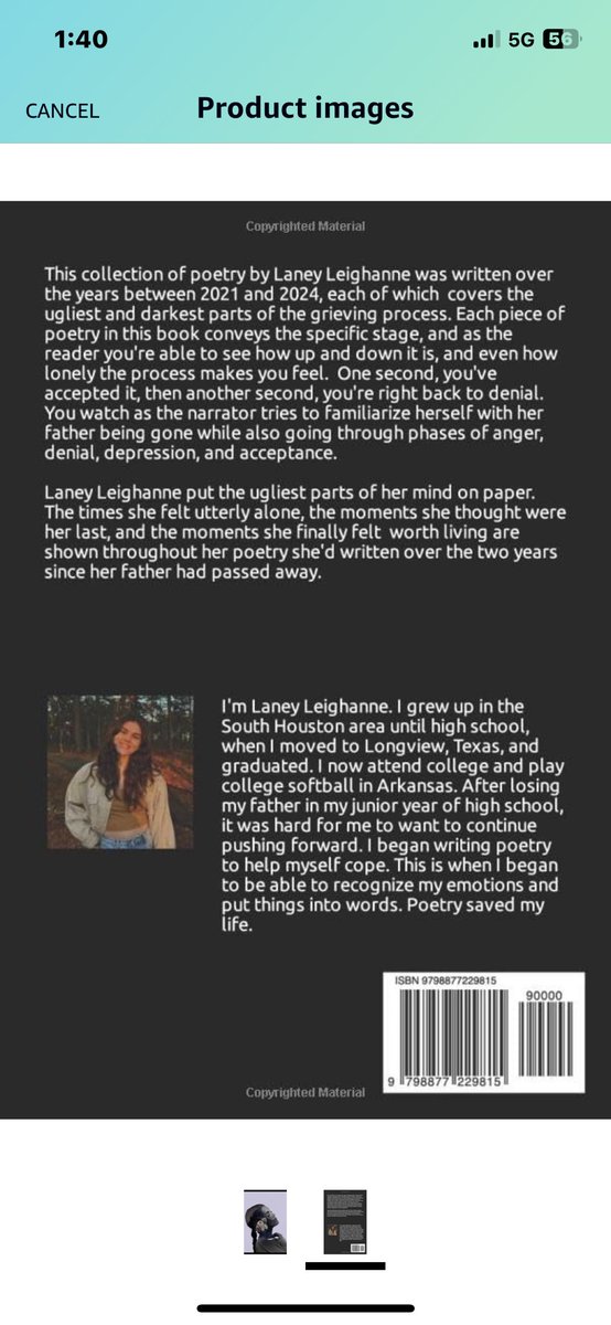 This young lady tells her story through poetry. She is an amazing young lady and I recommend that you please go buy her book. It is now out on Amazon for $12.00
“A Father’s Daughter” by Laney Leighanne.  Please help share her story and make this go viral to help this young lady.